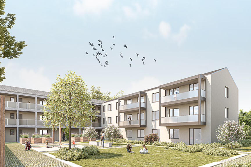 Visualisierung Mehrfamilienhäuser Lohdestraße