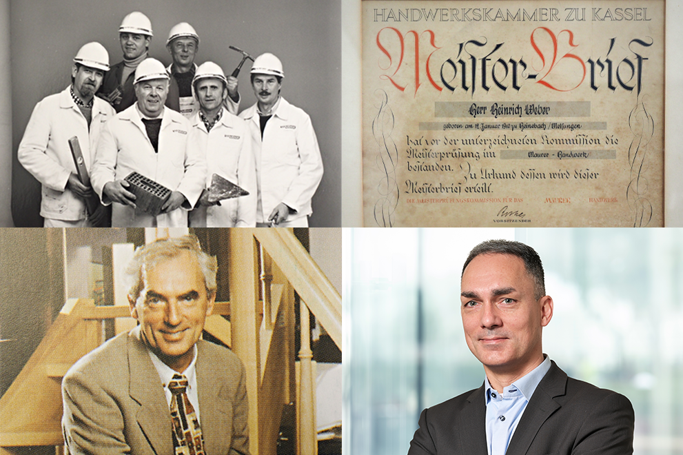 Mitarbeiter mit Bauhelm, Meisterbrief, Martin Weber, Philipp Weber